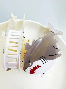 1pc Ocean Theme Cute Acetate Hair Claw Clip, Colorful Ocean Patchwork Acetate Large Hair Claw For Women With Thick Hair, Summer Style