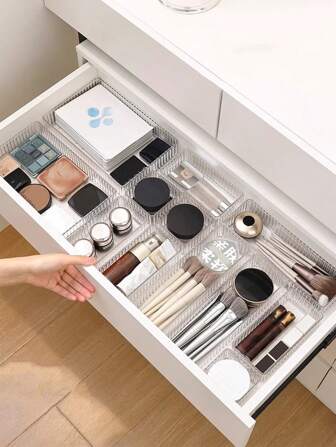 6个/5个/4个/3个/1个装化妆品收纳盒，桌面分类盒，抽屉分隔盒，化妆品展示架，可收纳面膜、口红、化妆刷、眉笔、香水、指甲油、护肤品等，适用于卧室梳妆台、浴室抽屉，多功能家居收纳套装，女士礼物，圣诞礼物，女士送礼佳品