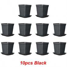 10/20pcs Colorful Mini Square Succulent Pot With Tray Plastic Flower Pot Plant Growing Container Suit For Home Garden Balcony Office - Multicolor - View 14