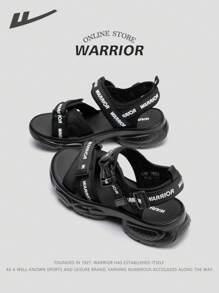 WARRIOR 1 双 2025 新款黑色女式运动凉鞋，武士系列，带钩环带扣，低帮，适合户外、海滩、休闲运动，时尚设计，鞋底柔软轻盈，非常适合夏季穿着