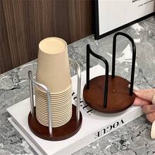 1 pieza Base de madera multifuncional para sostener y organizar tazas