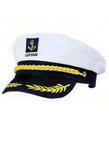 Multi-Piece Set: Captain Hat, Sailor Hat, Scarf Set For Men & Women; White Gloves; Aviator Sunglasses; Navy Sailor Costume For Yacht, Rock Party, Costume Play