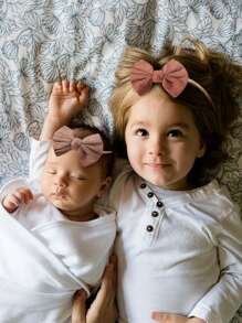 20pcs Morandi Color Solid Color Bow Headbands, Ultra Soft Nylon Hair Bands For Baby And Toddler