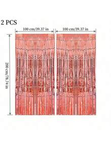 4 件装铝箔窗帘背景红色金属丝箔流苏窗帘照片亭道具适用于生日婚礼订婚婴儿洗礼单身派对圣诞节节日庆祝派对装饰、毕业典礼、性别揭晓、迪斯科派对 - 紅色 - 查看 34