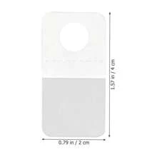 100pcs Clear Plastic Hanging Hooks With Round Holes, Self-Adhesive Foldable Display Tags For Retail Items, Store Merchandise Showcase - Transparent White - View 3