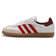 Adidas 中性 Samba OG 舒適輕量低筒休閒運動鞋，適合日常穿著、戶外運動與休閒，JI3201 - 亮白/淺猩紅/暗紅 - 查看 6