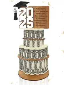 新款 2025 毕业礼物钱夹，DIY 毕业问候礼物，Hying 2025 毕业钱夹，独特的现金夹礼物，毕业贺卡双层现金夹，24 孔，非常适合毕业派对装饰和工艺品派对用品毕业派对装饰 - 彩色 - 查看 9