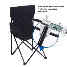 Silla Plegable para Camping, Pesca, Playa y Actividades al Aire Libre – Silla Resistente con Reposabrazos, Portavasos y Bolsa Lateral de Malla – Estructura de Acero Duradera con Base Antideslizante y Resistente al Desgaste – Tejido Oxford 600D Impermeable y Transpirable – Capacidad de Carga hasta 110 kg – Ligera, Portátil y Fácil de Transportar con Bolsa de Transporte Incluida