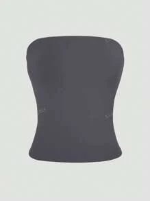 XLLAIS Sexy Strapless Basis Vest Fashion Solid Elastic Slim Fit Tube Top For Women Four Seasons Wear