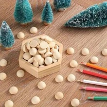 50 Wooden Beads Set Semi-Circle Semi-Sphere Semi-Circle, DIY Craft Material, Wooden Semi-Sphere Beads