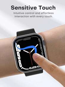 3 Confezioni 3 IN 1 Pellicola in Vetro Temperato, Custodia Rigida in PC, Compatibile con Apple Watch Series 11 10 9 8 7 6 5 4, 40mm/41mm/42mm/44mm/45mm/46mm/49mm, Compatibile con Protezione Schermo , Protezione Frontale, Per Donne e Uomini, Ultra Sottile, Trasparente/Trasparente/Trasparente