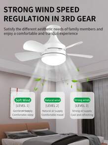 30W Ventilador De Techo Con Luz Led + Mando A Distancia 42 Cm - Blanco - Ver 4