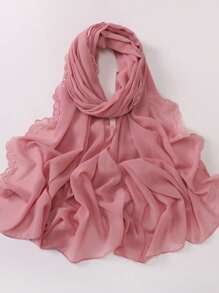 新款珍珠雪纺刺绣长围巾/头巾,适合中东、马来西亚和印度尼西亚 - 多色 - 查看 28