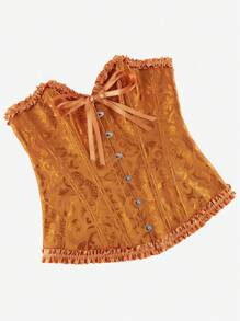 束胸衣，经典束胸衣，露肩甜美修身紧身衣，荷叶边腰部束身衣，露背收腹上衣，适合化妆舞会、万圣节