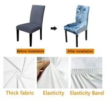 1/4/6PCS Spring And Summer High-End Blue Flower Chair Cover Set, Suitable For Indoor Home Dining Room, Hotel Modern Daily Decoration. Can Be Washed And Reused SUMMER SPRING Decoration For Kitchen Dining Room Home Decoration Indoor Outdoor Party Supply Home Decorations Seasonal Home Decoration Indoor Outdoor Party Supply Table Decoration,Party Decoration,Wedding Decoration,Dining Room Kitchen Decoration,Room Decoration,Home Decoration - Multicolor - View 5