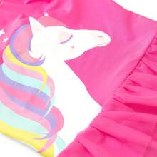 Harry Bear Unicorn Swimsuit | Girls Unicorn Swimming Costume | Kids Swim Wear - Hot Pink - View 2