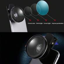 37mm Universal Phone Lens Kit: 0.45X Super Wide Angle Lens + 10X Macro Lens Compatible With Iphone, Android (Includes Carrying Pouch) - Multicolor - View 8