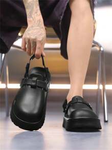 2025 新款男士凉鞋，夏季软底舒适包头拖鞋，厚底防滑耐磨，百搭休闲时尚水鞋，沙滩鞋