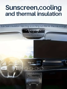 可折叠汽车挡风玻璃遮阳板 - 阻挡紫外线，挡风玻璃遮阳板 - 預設 - 查看 6