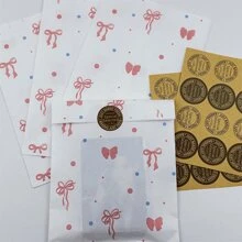 200Pcs 4.7x6.7 Inches Bow Gift Bags Handles Bulk Kraft Brown Paper Shopping Wedding Birthday Party Favor Gift Bags For Goody Craft - Multicolor - View 4