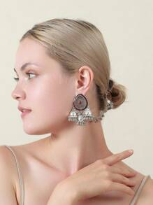 1 对阿拉伯宫廷风格流苏耳环套装，适合派对和节日，两种佩戴方式 - 氧化鍍阿拉伯風耳飾套裝 - 查看 8