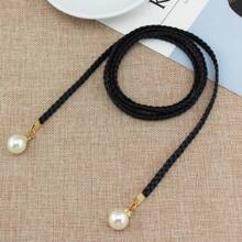 1 pezzo Cintura casual in PU (poliuretano) con coulisse in colore unito, adatta per tutte le stagioni: estate, scuola, autunno, Ognissanti - Multicolore - Visualizzare 8