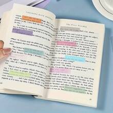 1400/1000/200 unidades, Etiquetas adhesivas, Marcadores de número de página, Notas adhesivas, Coloridos marcadores de libros transparentes y reutilizables, Hermosas etiquetas de índice con cinta, Notas adhesivas índice de colores retro europeos y americanos de PET transparente, Útiles escolares, Vuelta al cole - Multicolor - Ver 8