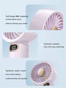 MEET SUN High-Speed Digital Display Hand-Held USB Rechargeable Fan With Minimalist Desk Phone Stand, 2025 New Cross-Border Product + 1200mAh Lithium Battery