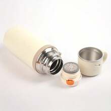 600ml 21 Oz Large Capacity 316 Stainless Steel Vacuum Bottle, Cap & Cup 2 Hot Water Bottle, Hot Water Cup, Double Insulation, Ultra Portable, Versatile Design, Perfect For Travel, Home, Office, School And Unique Birthday Gifts, Father Christmas Gifts,Kitchen Accessories,Cocina,Thanksgiving Gifts, Christmas Gifts, Halloween Gifts, Valentine's Day Gifts, New Year Gifts,Mother's Day,Mom,Mother's Day Gift,Flower,Jewelry,Mother's Day Decorations,Mother's Day Party Supplies,Women,Pink,Gift Set - 白色 - 查看 7