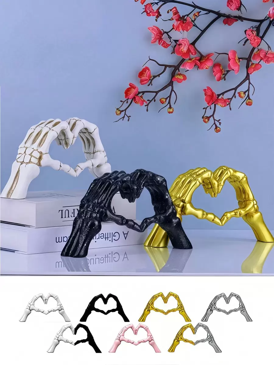 手势桌面雕像爱情摆件,情侣雕像,创意婚礼家居桌面装饰,非常适合婚礼艺术装饰,母亲节礼物 - 彩色 - 查看 1