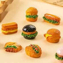 1/5/10pcs Mini Hamburger Fake Food, Realistic Hamburger, Mini Panini Hamburger Fake Food, Resin Crafts, Miniature Decorations, Artificial Food, Resin Figurine, Decorative Accessories, Dollhouse Toys, Photography Props, Dollhouse Accessories School Supplies,Back To School