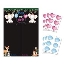 1 set - Tablero para revelar el género del bebé, pegatinas de amor y globos para niño y niña para invitados a la fiesta, ¿Él o Ella? Juego para votar, decoraciones de centro de mesa para la fiesta de revelación de género - Multicolor - Ver 7