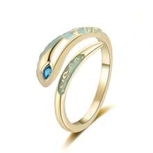 Punk Snake-Shaped Opening Ring Neutral Hip-Hop Fashion Personalized Index Finger Chewing Cold Style Couple Ring Suitable For Daily Clothing Gifts For Friends