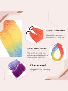 Music Festival 24 Inch Synthetic Gradient Dreadlocks Ponytail Elastic Rubber Band Braided Ponytail Extensions Suitable For Festival Party Women Girls