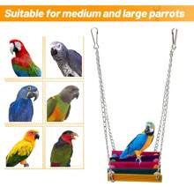 1/3/5pcs Wooden Parrot Swing Toys, Colored Hanging Bridge Bird Platform Toy, Bird Cage Accessory