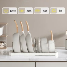 1pc Expandable Kitchen Organizer Rack,Pot And Pan Organizer Kitchen Organizer -Space-SavingExpandable Shelf With Pot Lid Holder, Utensil Rack, Utensil Holder,Dish Drainboard,Pot Rack, Can Be Placed On Countertop Or Inside Drawer, Multi-Functional Storage Rack