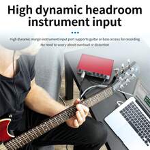 Depusheng Professional Sound Card MD22 2 Channel Sound Card For Guitarists,Podcasters Or Producers To Record And Playback Studio Quality Sound - 紅色 - 查看 8