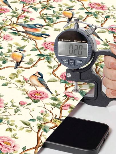 Roll Of Retro Thickened Classical Elegante Peony Flower Branches, Birds, Groen Leaves, Bruin Home ation, Kitchen Cabinets, Tables Chairs, Room Backgrounds, Renovation, DIY, Waterproof, Stain Resistant, Easy To Clean, Self Adhesive, Peel Paste Wallpaper, Wand Stickers, Stickers Bathroom Bedroom ation Stuff Living Ho Art Paper view 2