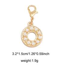 2Pcs Gold Color Letter Alloy Pendant With Faux Pearls Alphabet Charm Women Ladies Bag Clothes DIY Craft Decor A - Z
