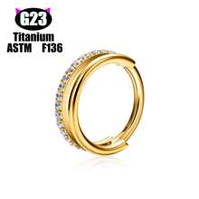 1 pièce Boucle d'oreille/Clou de nez/Anneau de lèvre polyvalente en titane G23 hypoallergénique, style unisexe INS avec micro-incrustation de zirconium, bijou de piercing