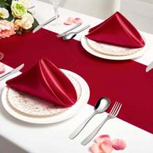 1PC/10PCS Shiny Satin Table Runner, Satin Solid Color Table Mat,Perfect Home And Wedding Decoration For Parties, Engagements, Birthdays, Hotels And Homes - Multicolor - View 9