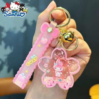 Sanrio Hello Kitty & Friends Sakura Flower Keychain - Adorable Plush With Glitter Accents, Great For Car Keys And Bags, Ideal For Teenagers And Adults Backpack For School Car Accessories Cute Goth Y2k Halloween Accessories Teachers Day Christmas Gift Ideas Bag Accessories Lanyards With Id Holder Car Accessories Bag Charms Car Accessories Sister