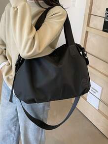 Sac fourre-tout femme minimaliste de couleur unie, style bandoulière