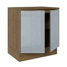 Gabinete Bajo Cocina Madesa Lux 3 Cajones 70cm Y Encimera Mg - Marrón y Gris - Ver 5