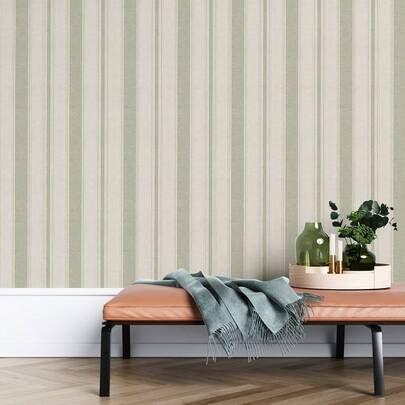 1 miếng giấy dán tường dày họa tiết sọc xanh lá cây và xanh lam đơn giản, bóc ra và dán lại được, có thể tháo rời và cắt tỉa, thích hợp cho trang trí phòng trẻ em/phòng trẻ sơ sinh, cải tạo tường khu vực hoạt động ở trường mẫu giáo/ký túc xá, miếng dán tủ, 15,75x47,24/94,49/141,73 inch