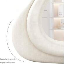 Full Length Mirror, 63" X 24" Floor Mirror, Irregular Wavy Mirror, Full Length Wall Mirror, Standing Flannel Wrapped Wooden Frame For Bedroom, Cloakroom (White) - WHITE` - View 5