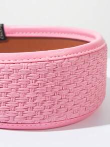 1pc 2025 New Vintage Leather Woven Wide Headband For Women, High-End Daily Versatile High Crown Head Hoop Hair Accessory