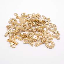 2Pcs Gold Color Letter Alloy Pendant With Faux Pearls Alphabet Charm Women Ladies Bag Clothes DIY Craft Decor A - Z