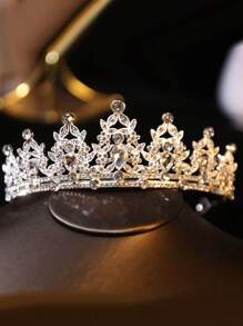 1 Large Crown Headpiece, Elegant, Sweet And Fashionable Headband, Suitable For Performances, Birthdays, Weddings (Pink)