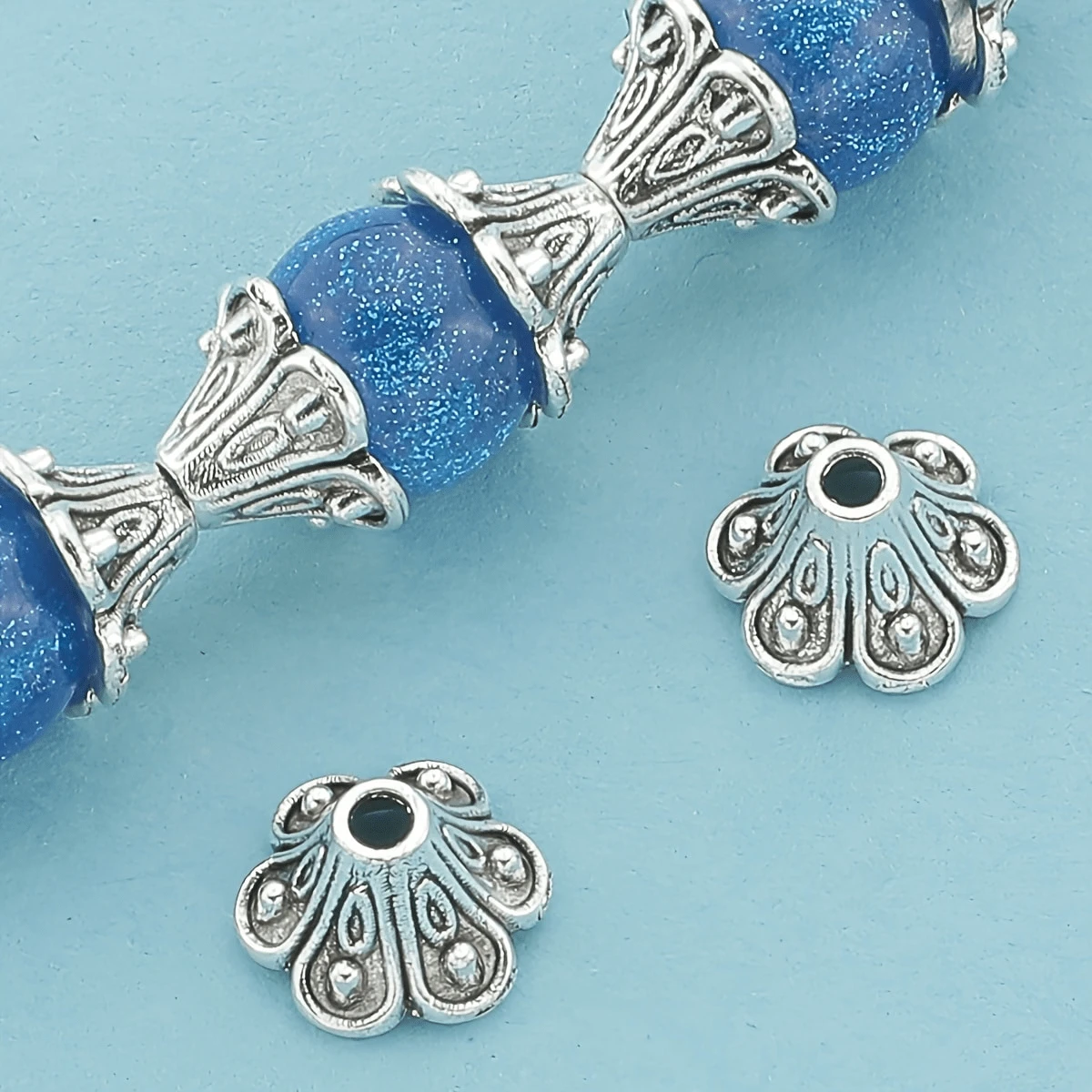 30pcs/50pcs/100pcs Vintage Six-Petal Flower Bead Caps, Jewelry Making Spacer Beads, For DIY Bracelets, Earrings, Necklaces, Craft Making